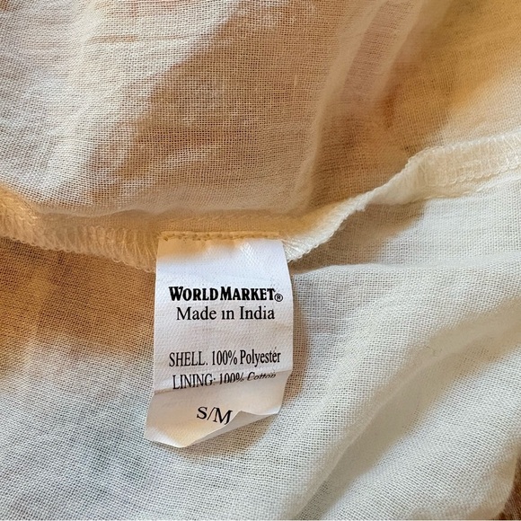 World Market Mira Dobby Patchwork Kaftan Dress Pastel Boho S/M Pastel resort EUC - Picture 9 of 11